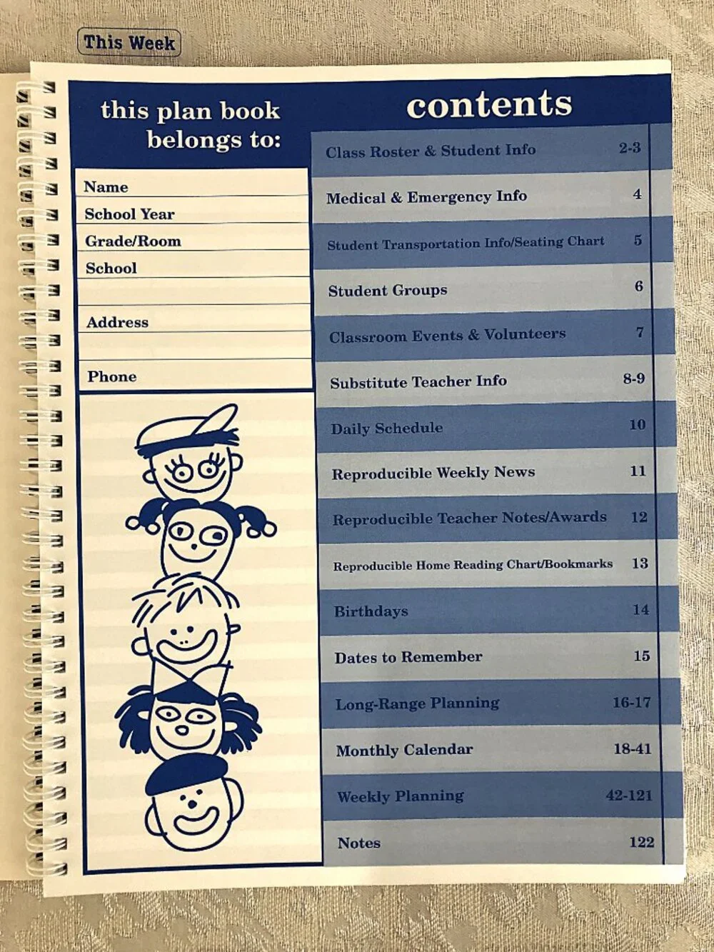 Lakeshore Teacher’s Undated Lesson Plan Book Spiral Bound +Stickers & Clings NWT